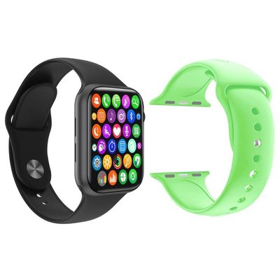 Kit Smartwatch Iwo9 Lite Preto Android Ios+Pulseira Verde