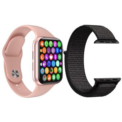 Kit Smartwatch Iwo8 Lite Plus Rosa + Pulseira Preto
