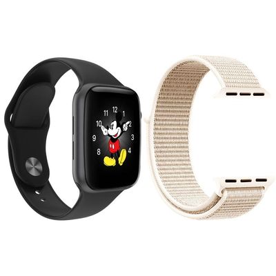 Kit Smartwatch Ld5 Preto +Pulseira Rosa Vintage