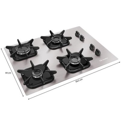 Cooktop Mueller 4 Bocas De Alumínio Com Queimador Ultra Chama Mcg4bk