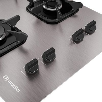 Cooktop Mueller 4 Bocas De Alumínio Com Queimador Ultra Chama Mcg4bk
