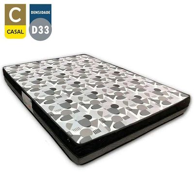 Cama Box Casal Sintético Bipartido + Colchão Ortobom Iso Dupla Face 60x138x188 Cor:preto