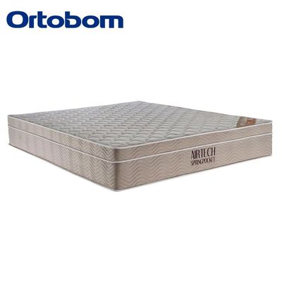 Cama Box Casal Bipartido Sintético + Colchão Ortobom Airtech Molas Ensacadas 65x138x188 Branco