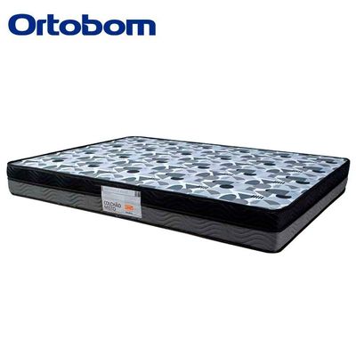 Cama Box Baú Casal Sintético Bipartido + Colchão Ortobom Iso Dupla Face 60x138x188 Cor:marrom