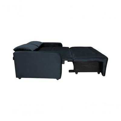 Sofá Cama Para Sala De Estar Amora New Veludo Matrix - Preto Preto