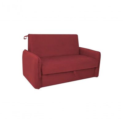 Sofá Cama Para Sala De Estar Zaia Com Baú Suede Matrix - Goiaba Goiaba