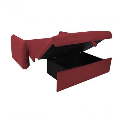 Sofá Cama Para Sala De Estar Zaia Com Baú Suede Matrix - Goiaba Goiaba