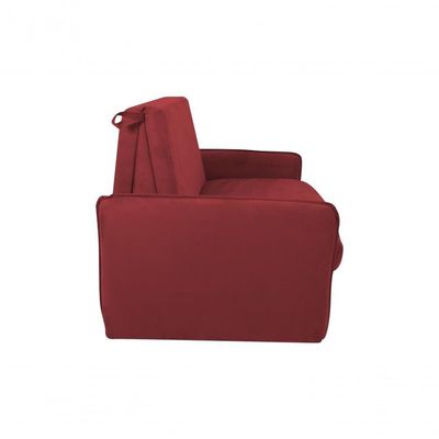 Sofá Cama Para Sala De Estar Zaia Com Baú Suede Matrix - Goiaba Goiaba