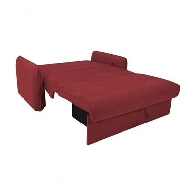 Sofá Cama Para Sala De Estar Zaia Com Baú Suede Matrix - Goiaba Goiaba