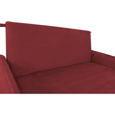 Sofá Cama Para Sala De Estar Zaia Com Baú Suede Matrix - Goiaba Goiaba