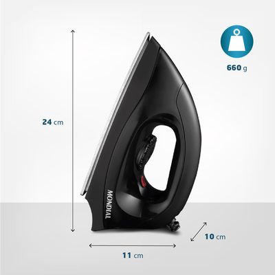Ferro de Passar Roupa a Seco Mondial Fsn-55-B Preto - 220V UNICA