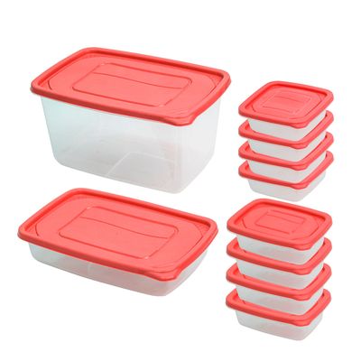 Conjunto de Potes São Bernardo Multiclick em Plástico Retangular com 10 Peças - Item Sortido UNICA