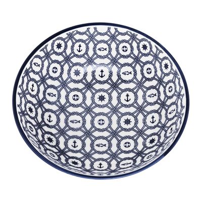Tigela Cerâmica Oxford Náutico Azul 600ml UNICA