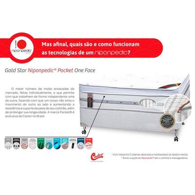 Colchão King Magnético c/Vibro Massagem Niponpedic Molas Ensacadas Pocket (193x203x32) - Castor