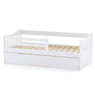 Bicama Infantil Com Grade De Proteção Madeira Maciça Branco Mobilistore