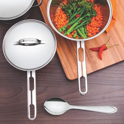Conjunto De Panelas Allegra Inox 2 Peças Fundo Triplo 16 E 18 Cm - Tramontina