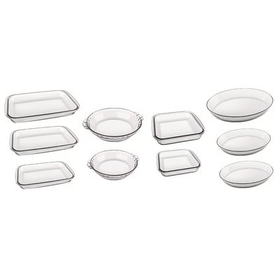 Conjunto de Assadeiras Nadir em Vidro com 10 Peças UNICA