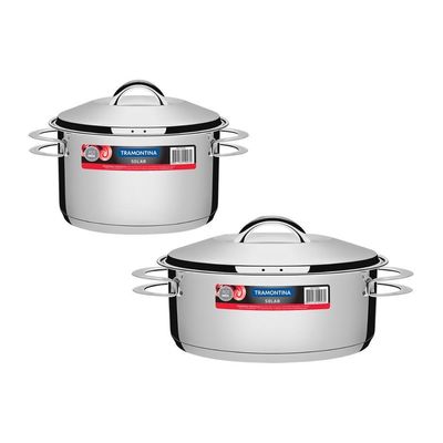 Kit - Jogo De Panelas Solar 2 Pçs Inox Pit 2, 3 - Tramontina