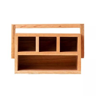 Porta Talher Santorini Retangular em Madeira 25cmx12cmx15cm UNICA