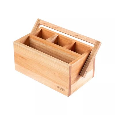 Porta Talher Santorini Retangular em Madeira 25cmx12cmx15cm UNICA