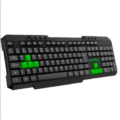 Teclado Gamer Viper PRO Standard PYTHON - 407  PRETO/VERDE  Bivolt