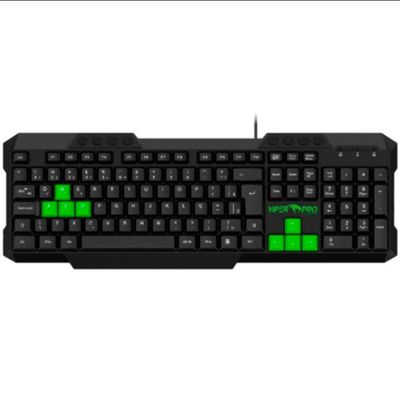 Teclado Gamer Viper PRO Standard PYTHON - 407  PRETO/VERDE  Bivolt