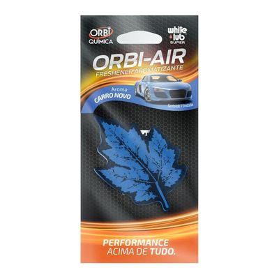 Aromatizante Veicular ORBI Folhinha NA COR Azul - Aroma Carro Novo