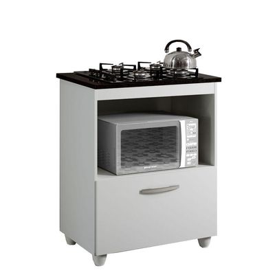 Balcão Cooktop 4 Bocas Salvia Kaiki Móveis Cor: Branco