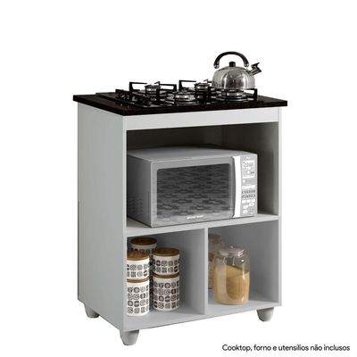 Balcão Cooktop 4 Bocas Salvia Kaiki Móveis Cor: Branco
