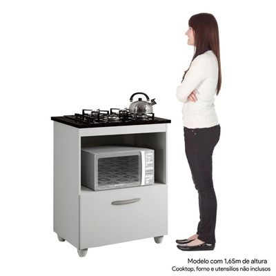 Balcão Cooktop 4 Bocas Salvia Kaiki Móveis Cor: Branco