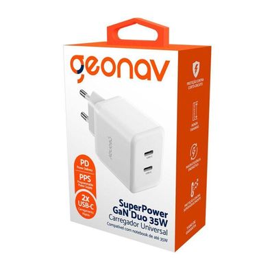 Carregador Universal Superpower Gan Duo 35W 2 Portas Usb-C