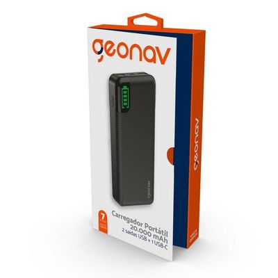 Carregador Portátil Universal 20.000Mah Preto - Pb20Kbk - Geonav