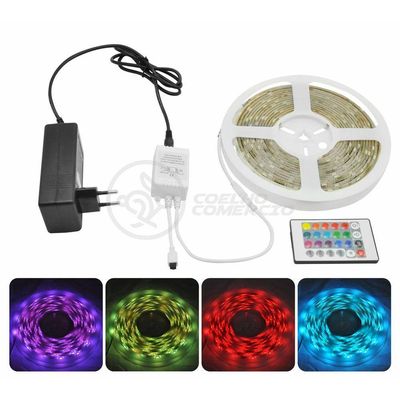 Fita Led 5M Rgb 16 Cores 5050 300 Leds + Fonte + Controle