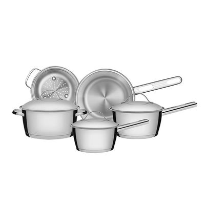 Kit - Conjunto De Panelas Inox 5 Pcs Allegra + Panela Inox Fundo Triplo Solar 4,7l - Tramontina