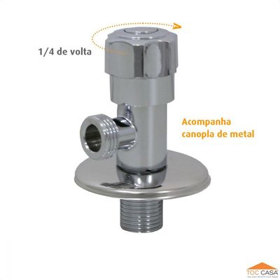 Registro Para Ducha Higiênica Cromado 1/4 De Volta Universal
