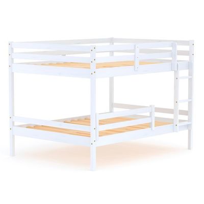 Beliche Casal Casal Eco Com Grade De Proteção Madeira Maciça Branco Mobilistore