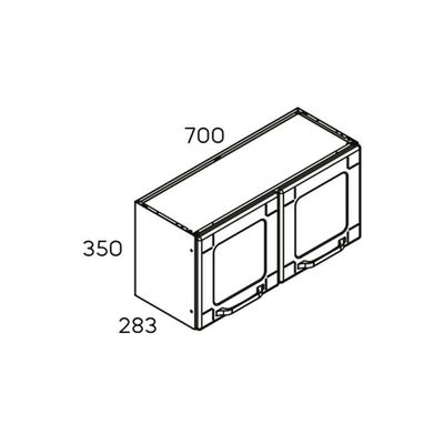 Cozinha Modulada Completa Estilo 4pçs (2 Armários + 1 Balcão + 1 Paneleiro) C4P97 Cinza/Grafite -