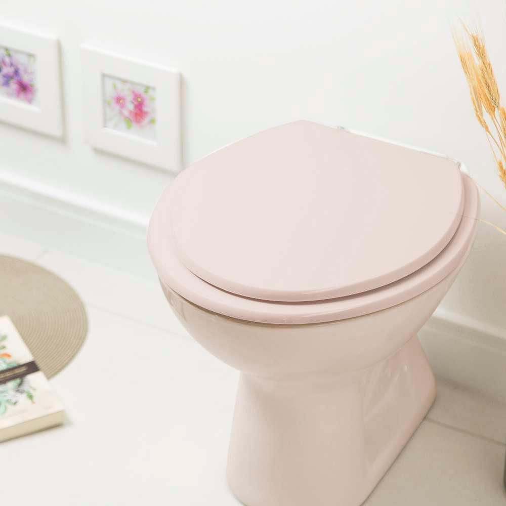 Assento Sanitário Flamingo Pêssego Rosa Shell para vaso Incepa