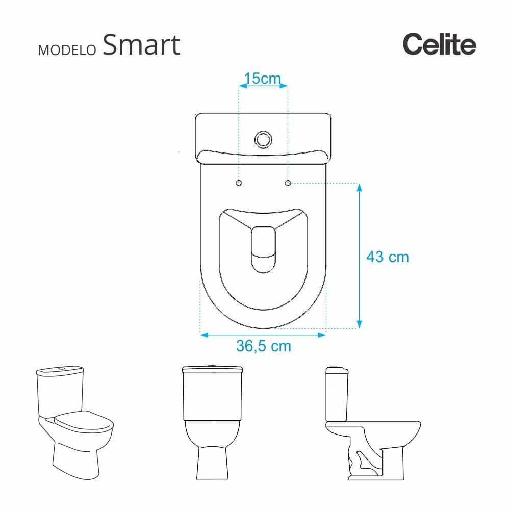 Assento Sanitário Fechamento Lento Smart Castanha Bege Fosco