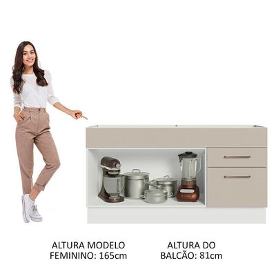 Balcão Gabinete De Pia 150 Cm Es Madesa