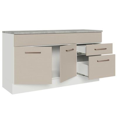 Balcão Gabinete De Pia 150 Cms Madesa Branco/crema