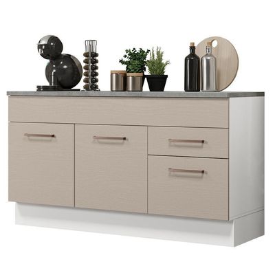 Balcão Gabinete De Pia 150 Cms Madesa Branco/crema