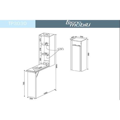 Tábua Passar Retrátil Tp3030 Branco - Tecno Mobili