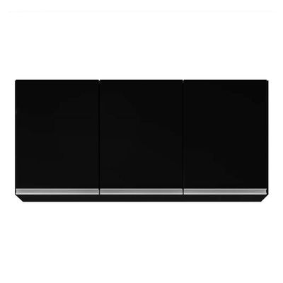 Armário Aéreo De Cozinha 03s Tina Preto 120cm