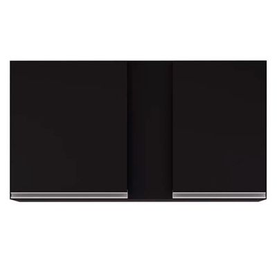 Armário Aéreo De Cozinha 02s Agata Preto 100cm