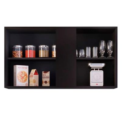 Armário Aéreo De Cozinha 02s Agata Preto 100cm