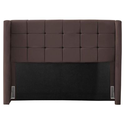 Cabeceira Cama Box Casal Gioconda 140cm Com Frame Veludo Marrom - Desk Design