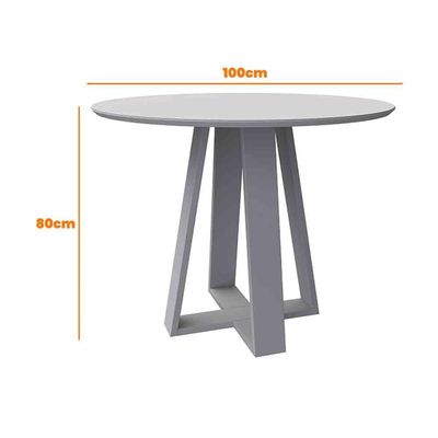 Mesa Vitória 100X100Cm - Ypê/Preto