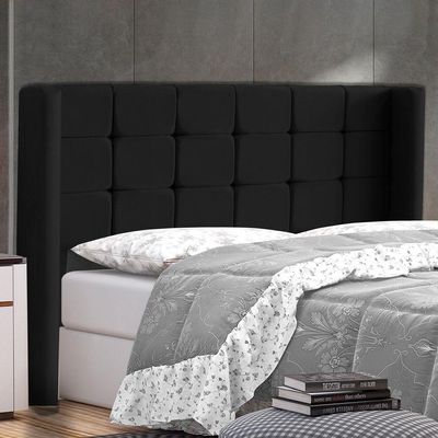 Cabeceira Cama Box Casal Gioconda 140cm Com Frame Veludo Preto - Desk Design