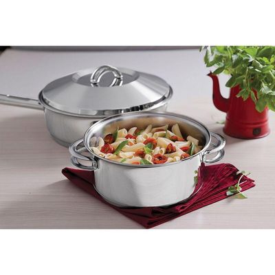 Frigideira Tramontina Solar Em Aço Inox Fundo Triplo Com Tampa E Cabo 24 Cm 3,3 L